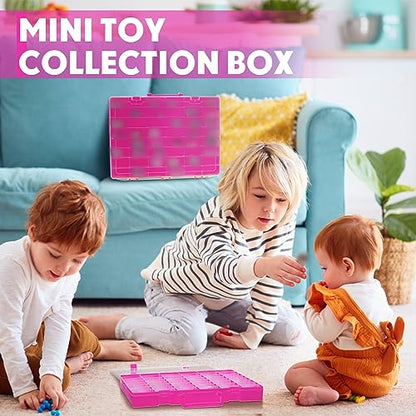 2 Pcs 48 Grids Plastic Bead Organizer Box with Divider, Pink - color: Pink