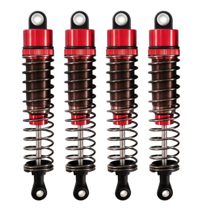 4PCS Oil Filled RC Shocks for 1/10 RC Cars, Adjustable Aluminum Shock Absorbers for Buggy Truggy Touring Drift Cars Monster Trucks (Red 95mm)