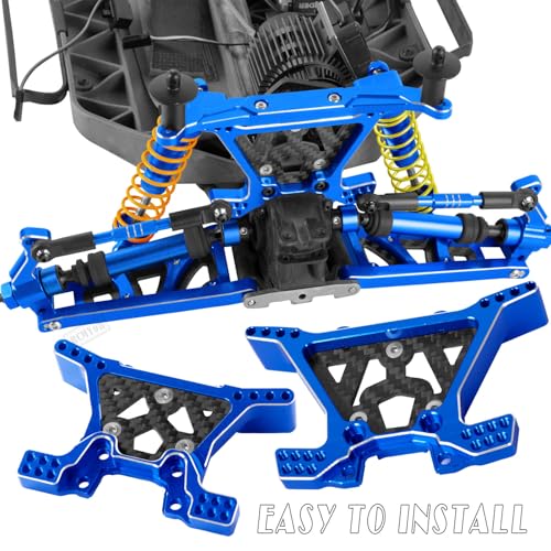 Upgrades Part for 1/10 Slash 4x4 VXL,Alloy Suspension Arm,Shock Absorber,Caster Block,Steering Blocks,Stub Axle Carriers,Steering Bellcranks,Shock Tower,Body Mounts,Drive Shaft,Links,Navy Blue - color: Navy Blue - (1 Set)