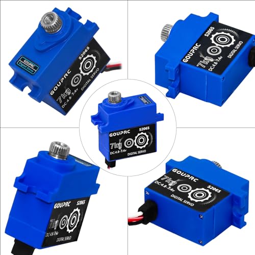 GOUPRC 7KG RC Digital Micro Servo Metal Gear Servo with Servo Hron for TRX4 TRX6 SCX10 III 1/10 RC Crawler Car Upgrade Parts (Black 1 PC)