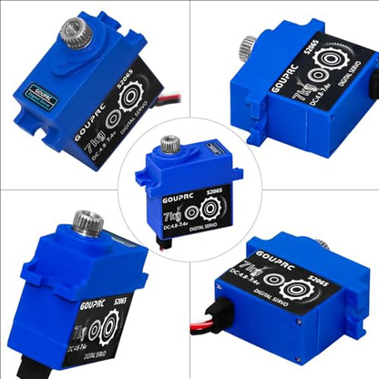 GOUPRC 7KG RC Digital Micro Servo Metal Gear Servo with Servo Hron for TRX4 TRX6 SCX10 III 1/10 RC Crawler Car Upgrade Parts (Black 1 PC)
