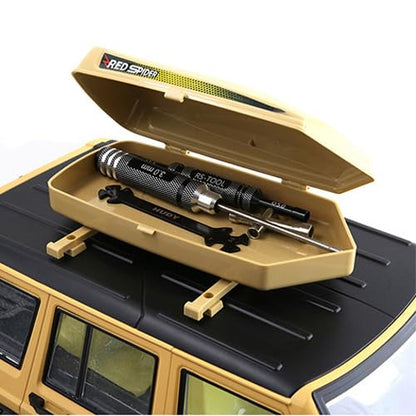 RC Plastic Roof Trunk Luggage Rack Box, Car Shell Body Upgrade for 1/10 or 1/12 Proportion Traxxas TRX4 TRX6 Axial SCX10 90046 G63 VP VS4 RC Crawler (Black) - color: Black