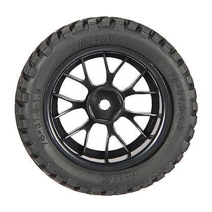 4PCS 76mm/2.99inch RC Rally Car Tyres 12mm Hex Hub Rubber Tires & Plastic Wheel Rims for 1/16 1/14 1/12 1/10 RC Touring Car On-Road Off Road Buggy(NOT Glued) - size: A