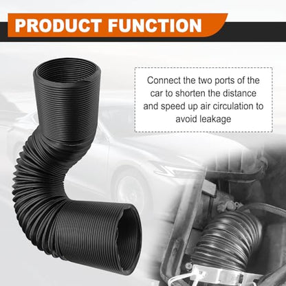 Universal 76MM Air Intake Pipe 3 Inch Flexible Inlet Hose Stretchable Durable Waterproof Automotive Replacement for Truck SUV Car Black