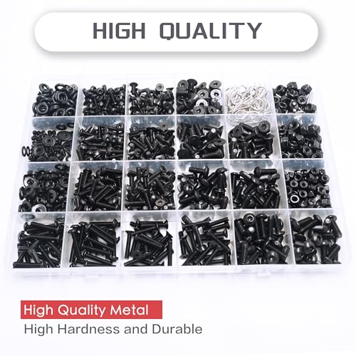 1020pcs Universal RC Screw Kit Screws Assortment Set for Traxxas Redcat | For HPI Arrma SCX10 Losi 1/8 1/10 1/12 1/16 Scale RC Cars,High Tensile,Rust Resistance,Compartment Storage Case