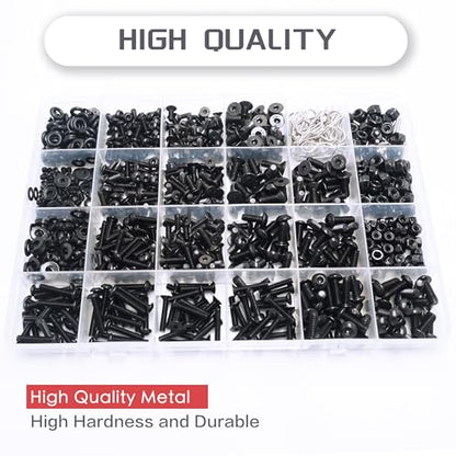 1020pcs Universal RC Screw Kit Screws Assortment Set for Traxxas Redcat | For HPI Arrma SCX10 Losi 1/8 1/10 1/12 1/16 Scale RC Cars,High Tensile,Rust Resistance,Compartment Storage Case