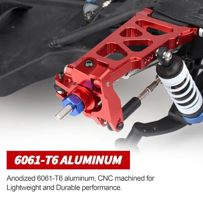 HobbyPark Aluminum Steering Blocks Caster Blocks C-Hubs Stub Axle Carriers and Alloy Suspension Arms Set (Front & Rear) for 1/10 Traxxas Slash 4x4, Replacement of 6837 6832 1952 3655x (Red)