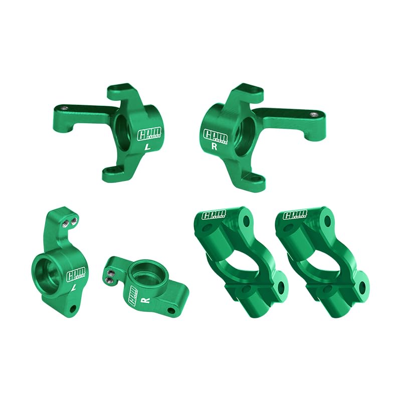 GPM 7075 Alloy Front Caster Blocks & Front Spindles & Rear Hubs for LOSI 1/24 Micro-B 2Wd Buggy Rtr-Los00007 - color: Green