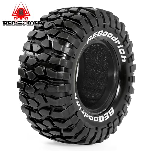 REDSPIDER 1.9'' Rock Crawler Tires OD 95mm/3.74'' (4PCS) For 1/12 RC Crawler MJX H12Y+ H12P Upgrade Replacement Tires (Tires) - color: Tires