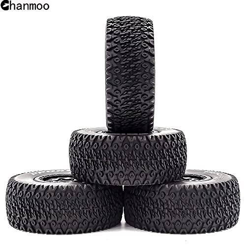 1/10 RC Short Course Truck Wheels and Tires with 12mm Hex 1:10 Scale Off Road Tyres for 1/10 RC Off-Road Car Traxxas TRX4 Slash Arrma Losi Tenacity Vkar 10sc Hpi RC Buggy Car 4PCS (A Tires) - color: A Tires