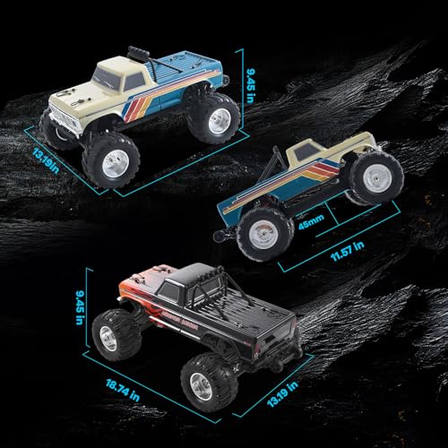 BEEZRC FMS RC Truck 1/10 Ford F-100 Brushless Officially Licensed, Monster Truck, 2WD High Speed Off-Road,RC Rock Crawler,Hobby Grade Remote Control Car for Adults RS no Battery (Blue) - color: Blue