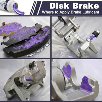 BTAS Silicone Brake Grease Lubricant for Brake Caliper Pad Pin Parts Lube, Synthetic Ceramic Brake Grease with Brush 8 oz - size: 8 oz