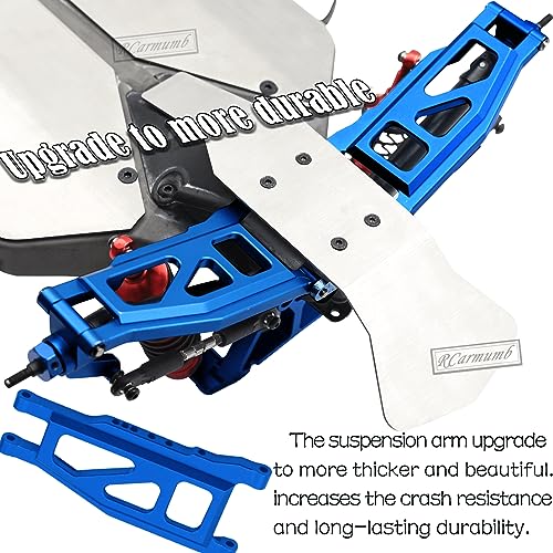 RC Upgrades Part for 1/10 Slash Stampede 4x4 (VXL),Alloy Front Rear Suspension Arm,Driveshaft,Caster Block,Steering Blocks,Rear Stub Axle Carriers,Shock Tower Set,Hex Hub Adapters,Navy Blue - color: Navy Blue(with Cvd)
