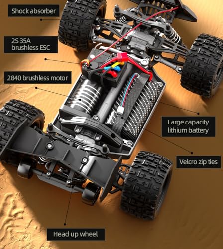 SCY 1:18 Brushless RC Car 4WD – 60km/h High-Speed All-Terrain Off-Road Monster Truck with LED Lights, Metal Gears, Rechargeable Battery, Full-Scale Remote Control for Adults (Green)