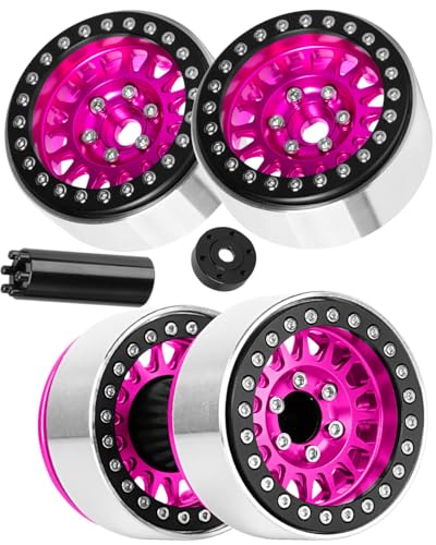 RC 1.9 Dually Beadlock RC Wheel Rim for 1/10 SCX10 90046 AXI03007 TRX4 TRX6 VS4-10 Gen7 Gen8 MST CFX D90 RC Crawler,Aluminum 1.9 Dually Beadlock Wheels Rims w/Adjustable Offset (4PCS) Pink - color: Pink/Dually Beadlock