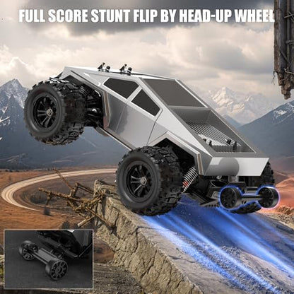 1/16 Brushless Fast RC Cars for Adult, 35Mph High Speed Remote Control Car, Cyber RC Truck, 4x4 Monster Truck Toy, 2.4GHz Remote, All Terrain Off-Road Vehicle, Colorful LED Light, Kids Gift