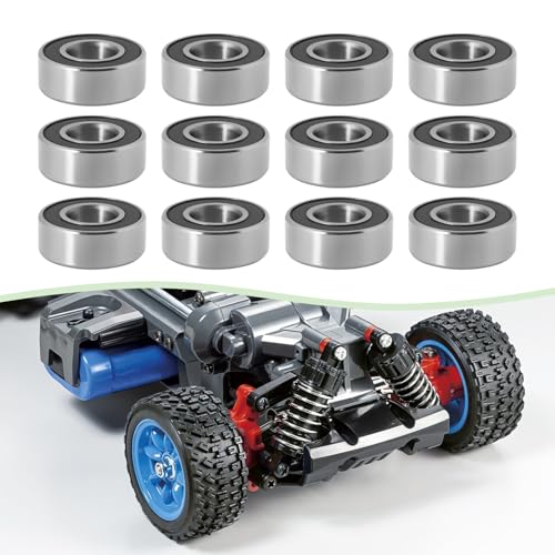 24Pcs RC Car Ball Race Bearing Upgrade Bearing Set Replacement Part 5x11x4mm 2RS 5x8x2.5mm ZZ 5x8x2.5mm Flanged Compatible with T-Amiya MF-01X