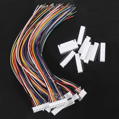 10Pairs JST-XH Connector Kit, XH 2.54mm 11 Pin Header Male and Female Connectors Plug Adapter with Flat Wire Cable 200mm 26AWG Compatible with JST XH (11P) - color: 11P