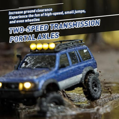 FCX18S FMS RC Crawler Toyota Cruiser 1/18 LC80 S Offroad Trucks 4X4 RC Rock Crawler with LED Lights for Adults (Blue) - color: Blue