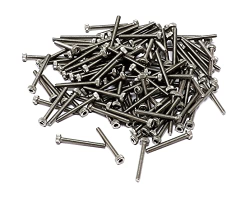 iexcell 100 Pcs M2 x 18mm Thread Pitch 0.4 mm Stainless Steel 304 Hex Socket Head Cap Screws Bolts Kit - size: M2 x 18mm