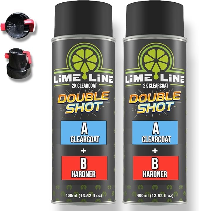 LiME LiNE High Gloss 2K Clearcoat Spray/Aerosol Can Automotive 2 Part Professional Finish (Pack of 2) - color: Pack of 2