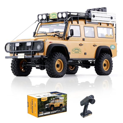 FMS 1/10 FCX10 Land Rover Camel Trophy Edition RC Crawler, Hobby RC Rock Crawler with Lighting System, 4-Link Suspension for Adults, RS (Defender 110 V2) - color: Defender