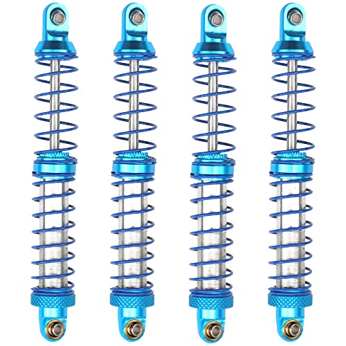 4Pcs Vgoohobby Metal Shocks Absorber Adjustable Dampers Compatible with Axial SCX10 Traxxas TRX4 D90 90046 Redcat Gen7 1/10 RC Crawler Car (Blue,100mm) - size: 100mm