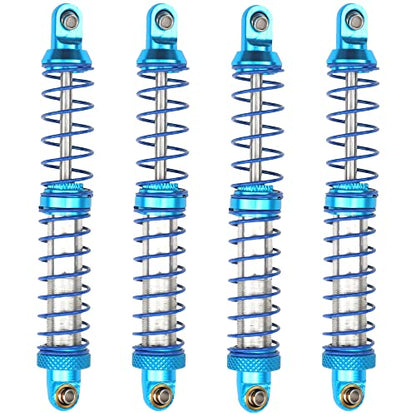 4Pcs Vgoohobby Metal Shocks Absorber Adjustable Dampers Compatible with Axial SCX10 Traxxas TRX4 D90 90046 Redcat Gen7 1/10 RC Crawler Car (Blue,100mm) - size: 100mm