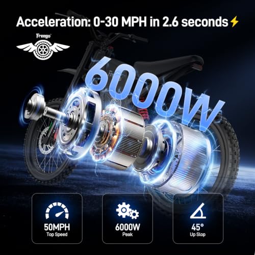 Freego X2Pro Electric Motorcycle for Adults Teens,Electric Dirt Bike Teens 6000W(Peak) Motor 1800Wh Battery,Max 50Mph Off Road Electric Bicycle,Full Suspension UL 2849 Certified - color: Dark Grey