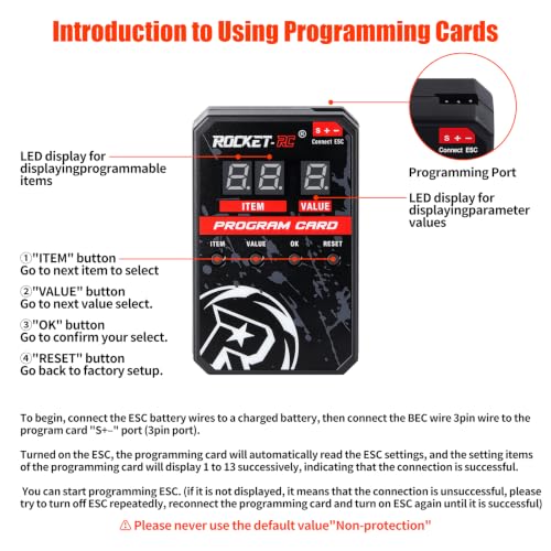 Gecko 3660 1800KV Motor +40A ESC Integrated Motor & ESC with Program Card | 1/10 RC Crawler Car Sensoredbrushless Power System, Internal 4-pole 2-3S LiPo Brushless Motor