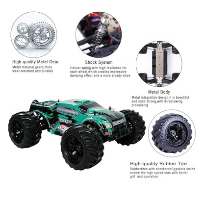 JLBRACINGRC 1/10 Brushless Fast RC Cars, Monster Truck,80+KM/H High Speed 4x4 Off-Road RC Truck,2.4GHZ Remote Control Car,IPX7 Waterproof RC Trucks for Adults(Not Include Battery)