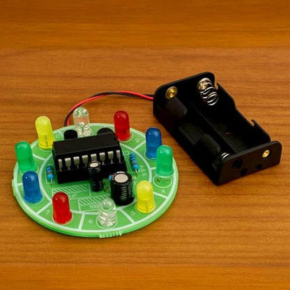2 Sets Solder Practice Kit CD4017 Electronic Lucky Wheel DIY Soldering Kits LED Light Circuit Board Fun Probability Game to Learn and Training
