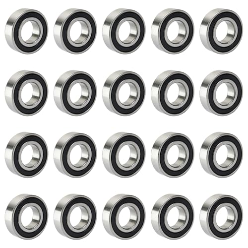 20 PCS 688-RS Double Shielded Ball Bearings 8x16x5 mm, High Speed Chrome Steel, Pre-Lubricated for Smooth RPM Performance - size: 688-RS