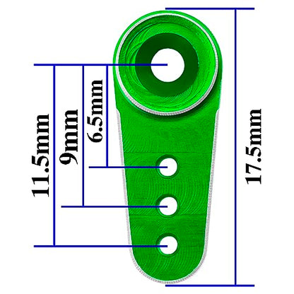 3Pack Aluminum 15T Servo Arm RC Mini Servo Horns Compatible with Emax ES08MA Servo Fit for Axial SCX24 1/24 RC Crawler (Green) - color: Green