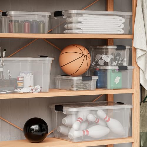 Superio Clear Storage Bins with Lids, Stackable Storage Box with Latches and Handles, Extra Small, 4 Pack 3 Quart - size: 3.5 Qt, style: 4 Pack