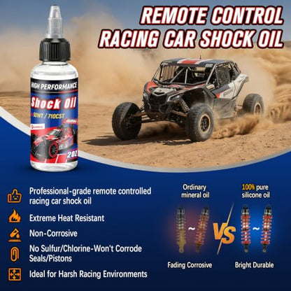 1 Bottles Racing Silicone Shock Oil 50WT 710CST | RC Car Shock Oil for Lubricating R/C Radio Controlled Cars and All Types of Vehicles, RC Shock Oil, Does Not Evaporate - style: 50wt 710cst