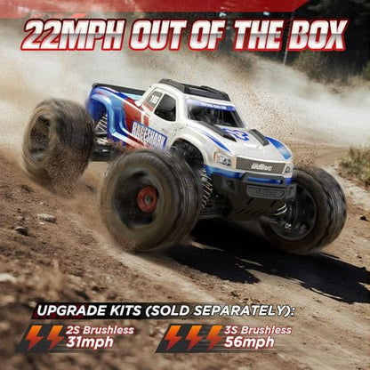 UDIRC Fast RC Cars for Adults, Upgradable 56 MPH, Heavy Duty RC Truck, 4X4 Off Road All Terrain 2.4Ghz RTR 1:16 Remote Control Car, Monster Truck with 2 Rechargeable Batteries for Beginners and Boys