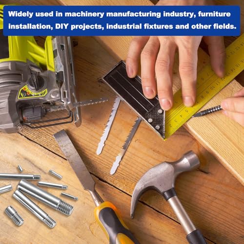 MECCANIXITY 6 Pcs M4 x 25mm Slotted Cylindrical Pins, 304 Stainless Steel Dowel External Thread Locating Parallel Pins Shelf Support Peg Pin for Furniture Installation, DIY Project - size: M4 x 25mm