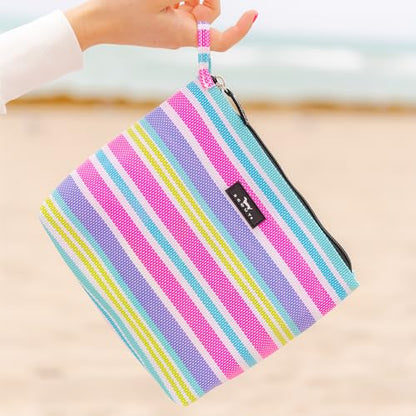 SCOUT Go Getter Pouch- Water-Resistant, Toiletry Bag - Aloha Aqua | Features a convenient finger loop and zips closed. Folds flat, and easily wipes clean. Perfect for the beach and pool - color: Aloha Aqua