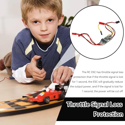 HERCHR Bidirectional RC Brushed Motor ESC Speed Controller, 2s‑3s Lipo 5A Brushed ESC DC6V-14V Dual Way Mini Speed Controller for RC Boats Tank Aircraft Airplane Brushed Motor Spare Parts