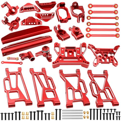 ShareGoo Aluminum Swing Arms & Steering Knuckle Kit & Servo Rod & Shock Tower Compatible with Hyper GO MJX 1/10 10208 Little Monster RC Upgrade Parts