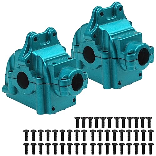 2Pack ShareGoo Metal Differential Gearbox Housing Cover Compatible with WLtoys 144001 124019 124018 1/14 RC Car (Blue) - color: Red