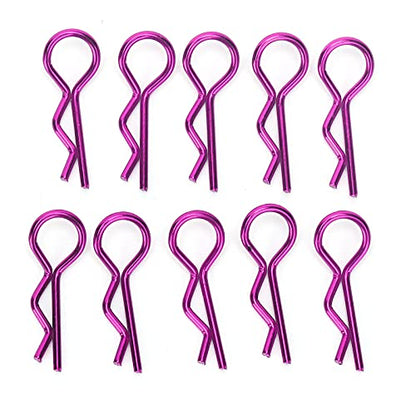 Qiilu Durable RC Body Clips for 1/5 1/6 /8 /10 RC Car - 10Pcs Metal Shell Clip Pins, Teardropshaped Pull Tabs (Purple) - color: Purple