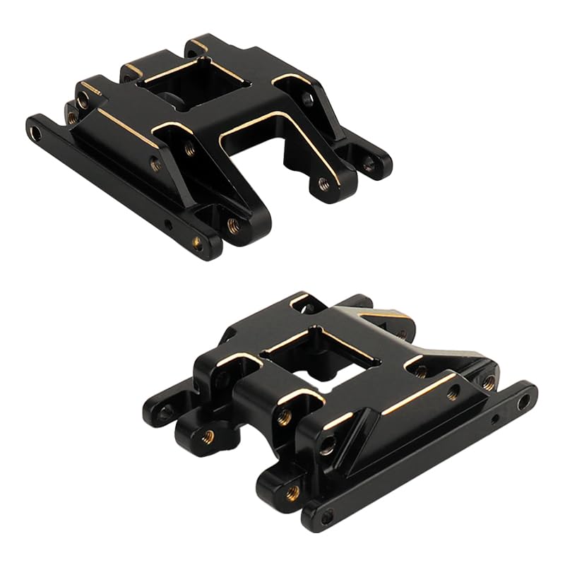 Black Coating Brass Skid Plate Transmission Mount for 1/18 RC Crawler TRX4M Upgrade, 60g