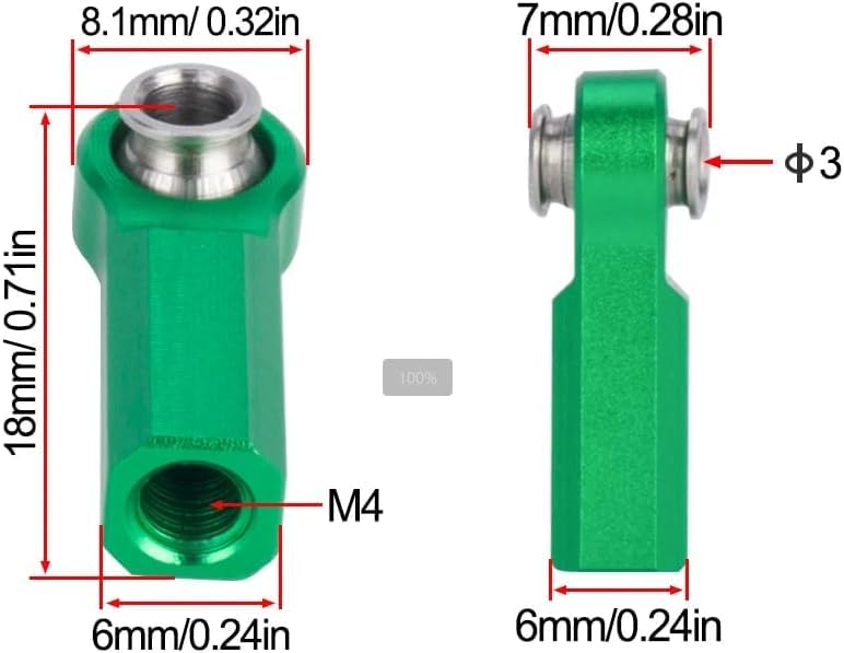 1/10 RC Crawler Rod Ends,4pcs M4 Aluminum Chassis Link Steering Rod Straight Rod Ends/Bend Rod Ends for 1/10 RC Crawler SCX10 TRX4 Capra VS4-10 Wraith ((Straight 7mm Red)) - color: (Straight 7mm Red)