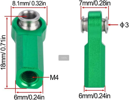 1/10 RC Crawler Rod Ends,4pcs M4 Aluminum Chassis Link Steering Rod Straight Rod Ends/Bend Rod Ends for 1/10 RC Crawler SCX10 TRX4 Capra VS4-10 Wraith ((Straight 7mm Red)) - color: (Straight 7mm Red)