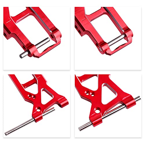 Aluminum Suspension Arms Set Front & Rear for Traxxas 4-Tec 2.0 VXL AWD 1/10 RC Touring Car (Red) - color: Red