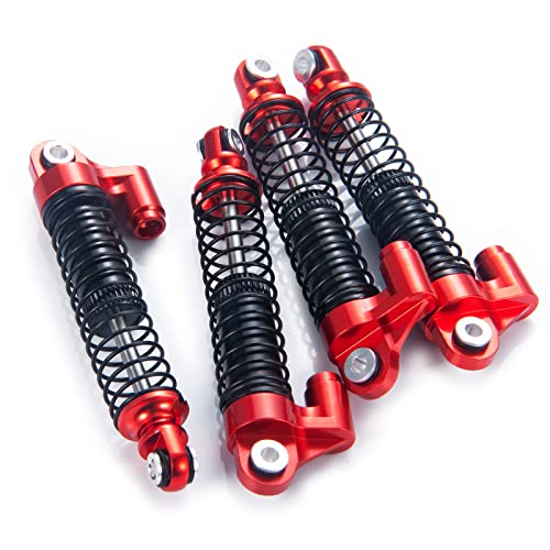 RC Shock Absorber 56mm Dampers, Red | Aluminum Alloy, Ajustable Shocks, For TRX4M Upgrades 1/18 Scale, RC Crawler Car, Accessories - color: Red