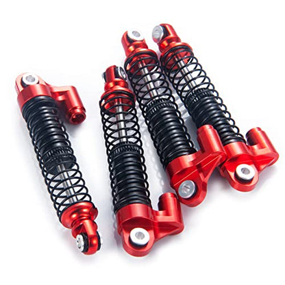 RC Shock Absorber 56mm Dampers, Red | Aluminum Alloy, Ajustable Shocks, For TRX4M Upgrades 1/18 Scale, RC Crawler Car, Accessories - color: Red
