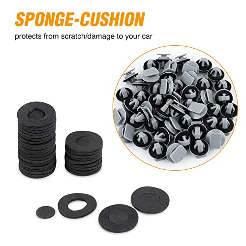 GOOACC 50Pcs Car Stone Guard Moulding Clips Bumper Fastener Rivet Clips for Mazda KD53-51-SJ3A CX-5 with Seal Ring - color: 50Pcs Mazda Clips